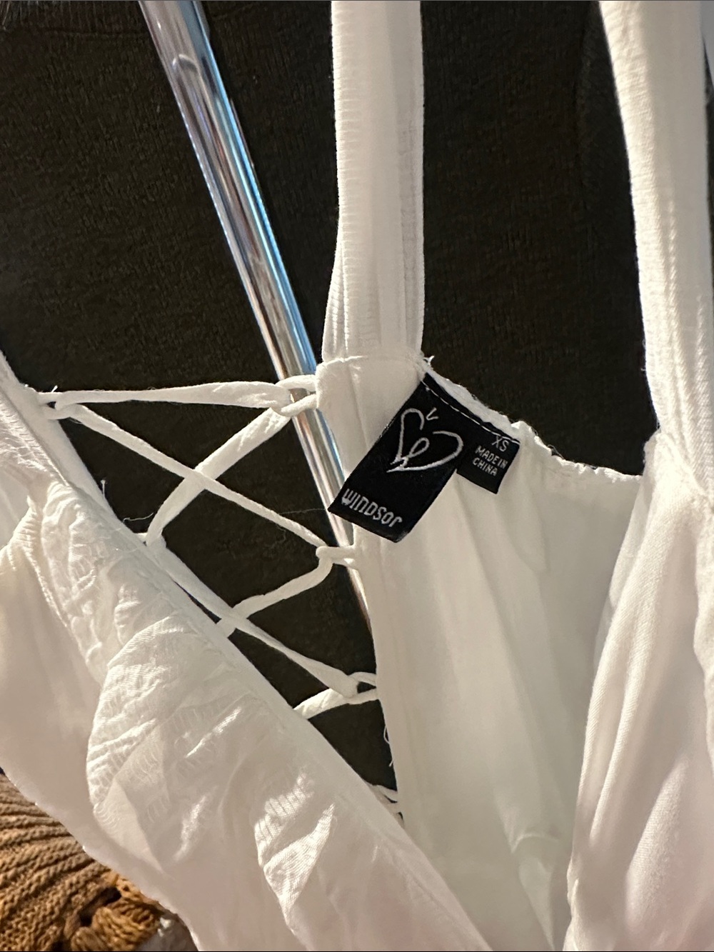 Windsor White Lace-Up Maxi Dress with Adjustable Straps - Picture 4 of 4